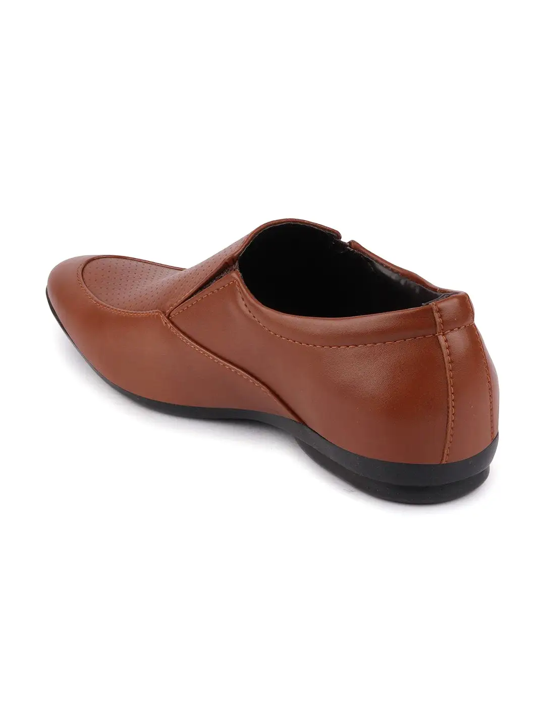 Men Tan Formal Slip-On Shoes