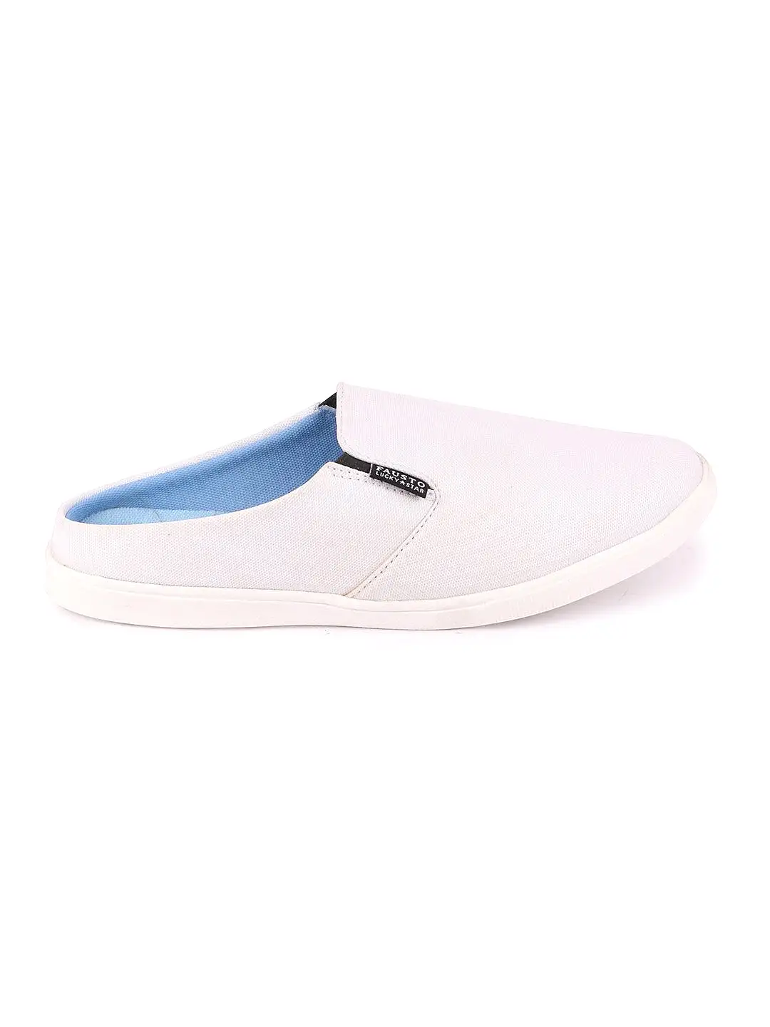 Men White Casual Canvas Slip-On Shoes