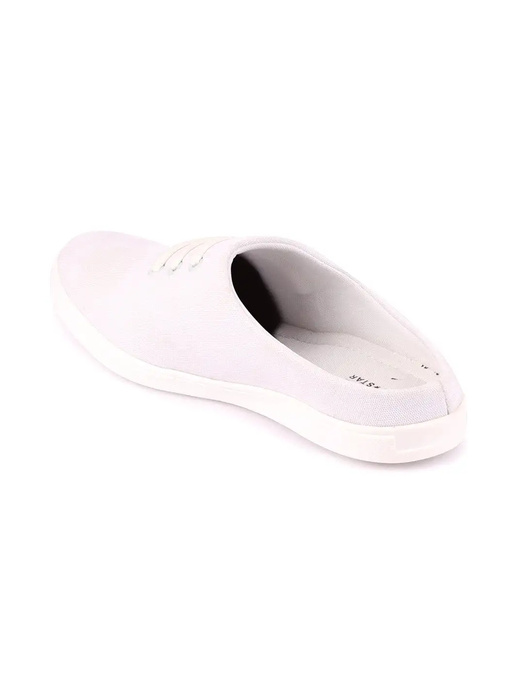 Men White Casual Canvas Slip-On Shoes