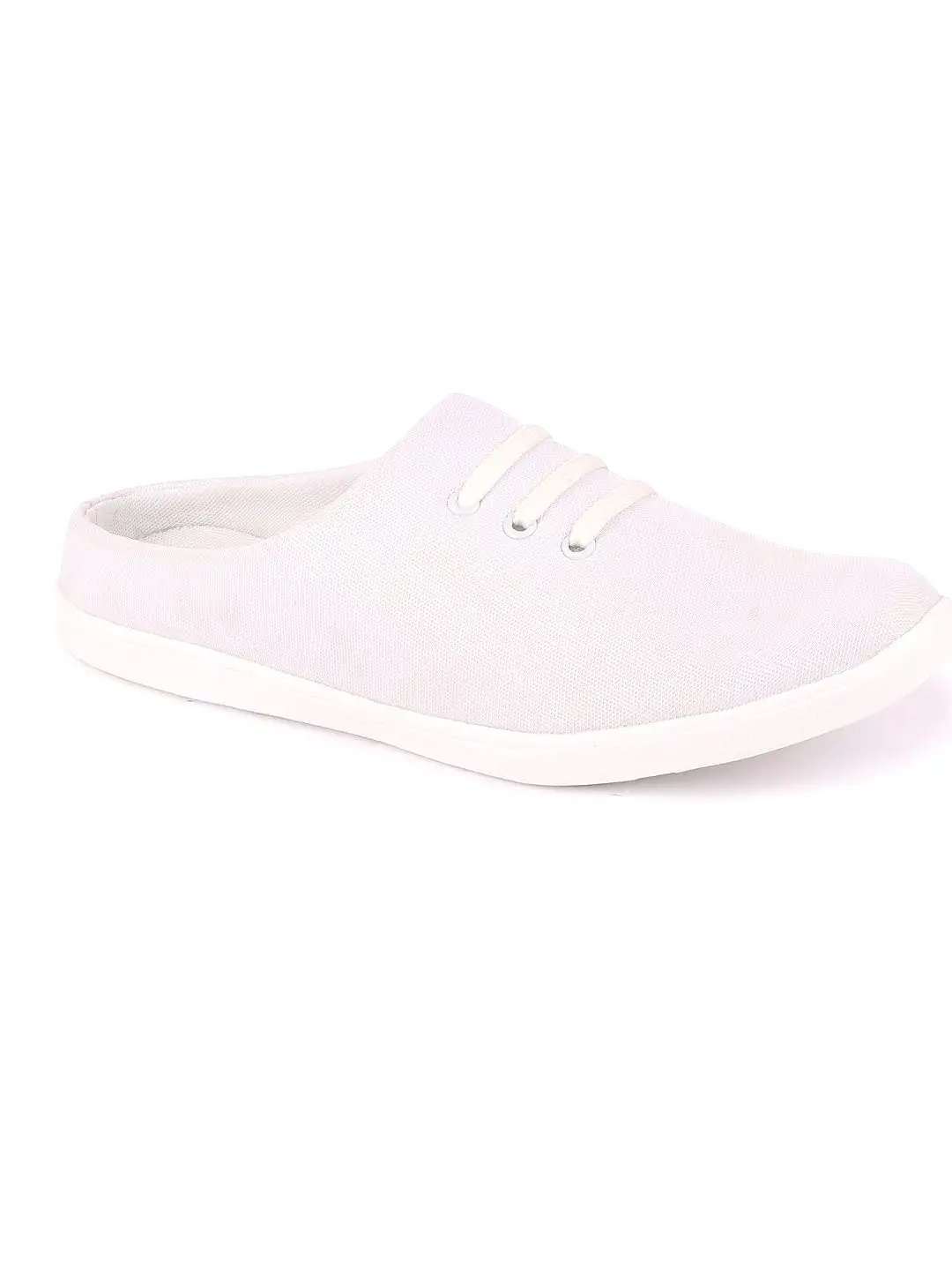 Men White Casual Canvas Slip-On Shoes