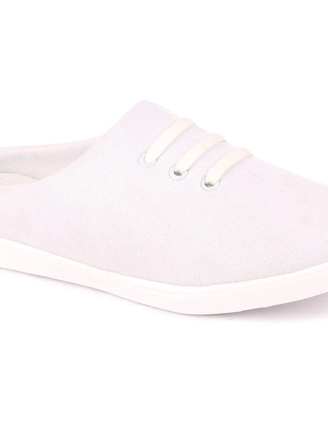 Men White Casual Canvas Slip-On Shoes