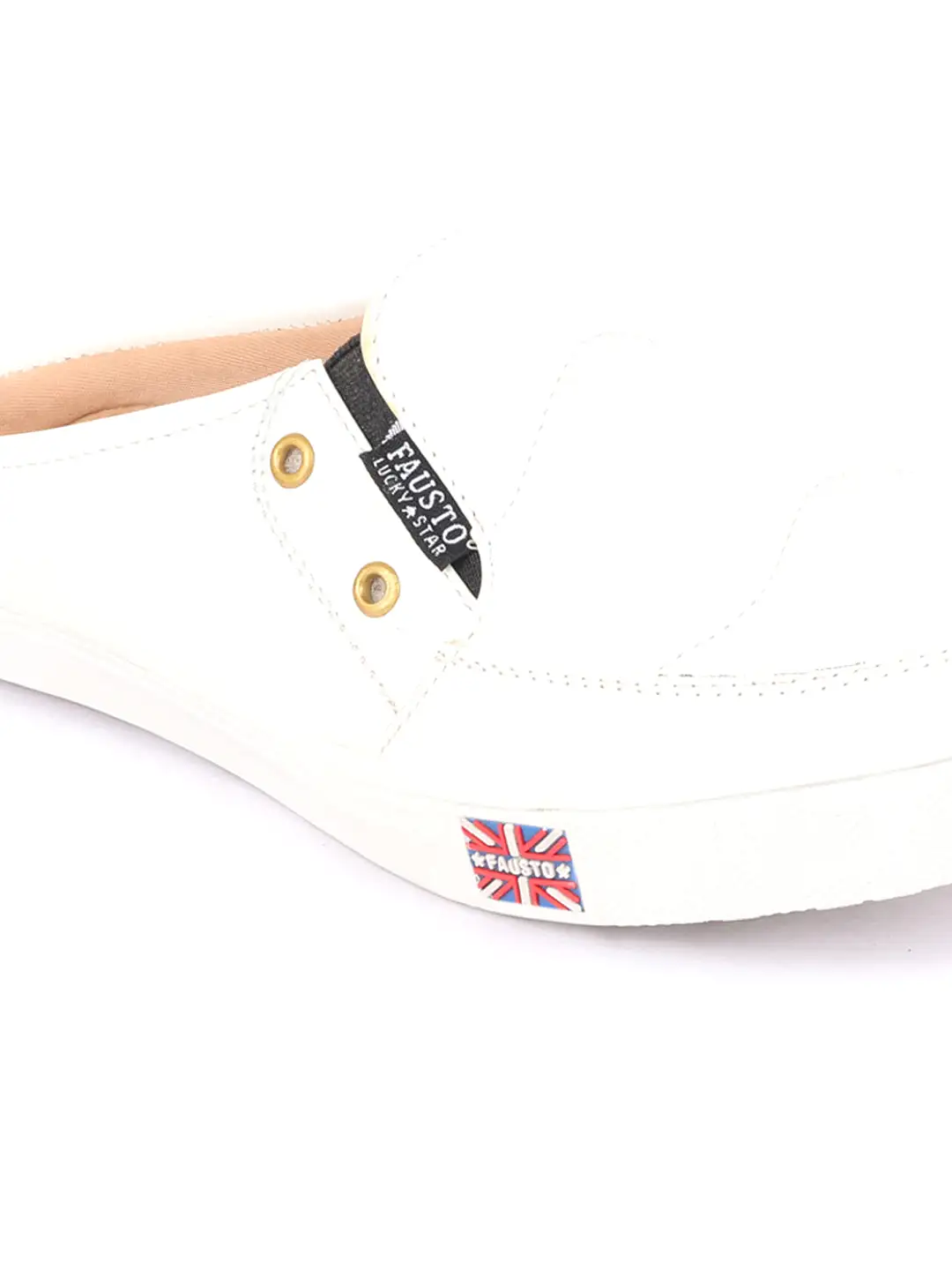 Men White Casual Slip-On Shoes