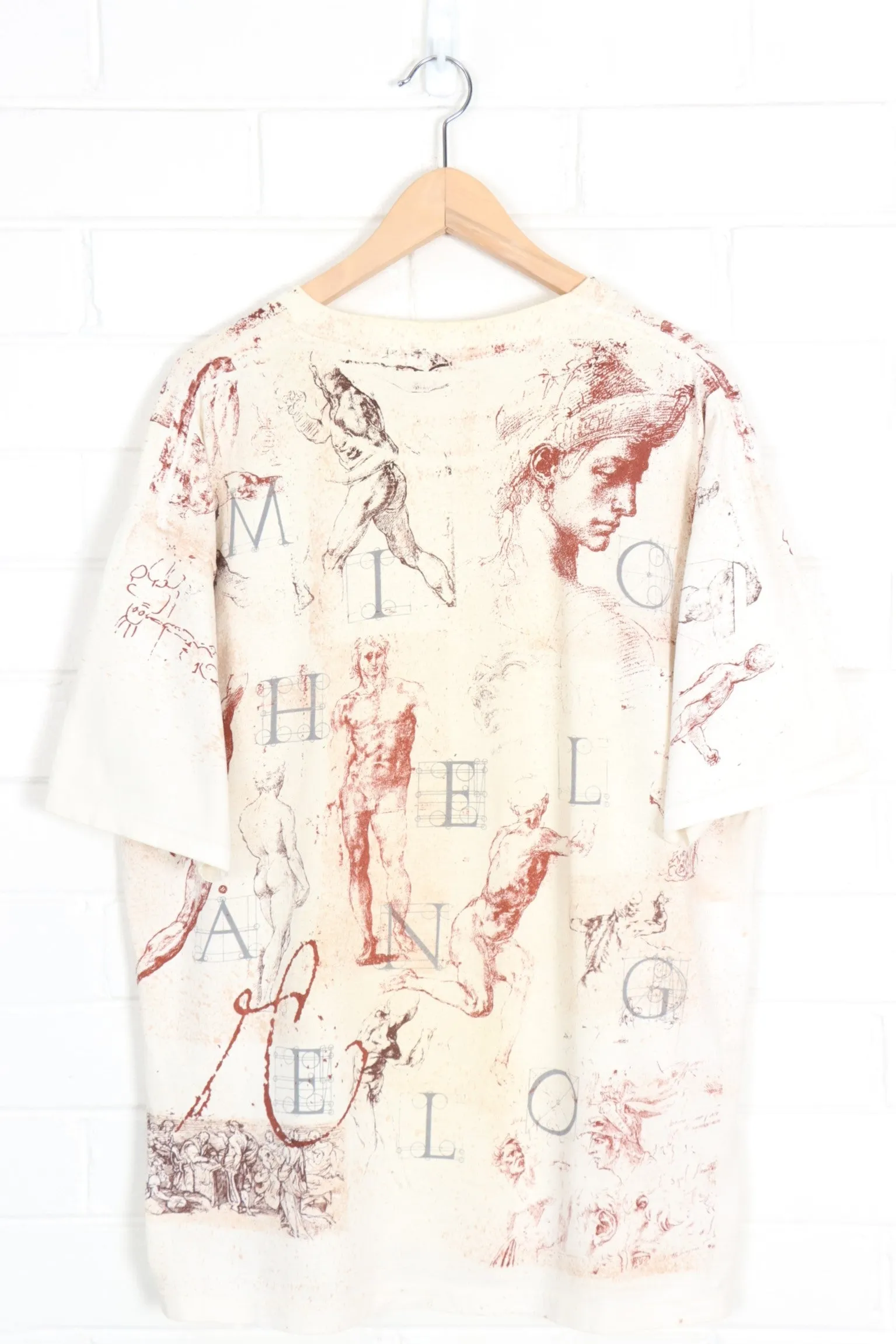 Michelangelo Sketch Renaissance Art All Over Print Tee (XL)