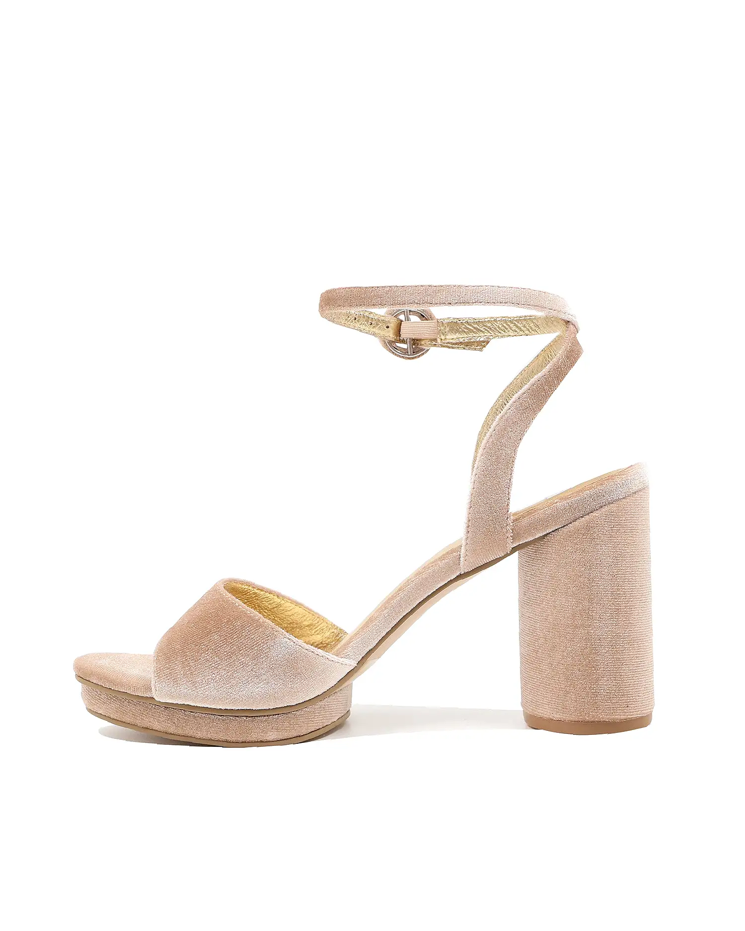 MOONDANCE - NUDE VELVET WEDDING PLATFORM HEEL - FINAL SALE