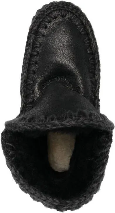 Mou chunky leather boots Black