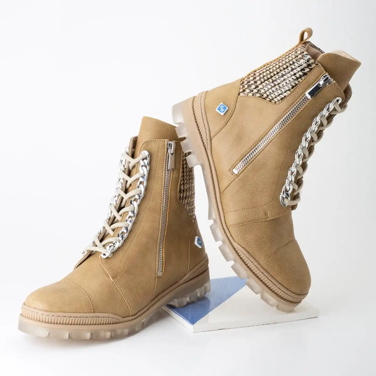 My Combat Recycled Vegan Leather Boots | Beige