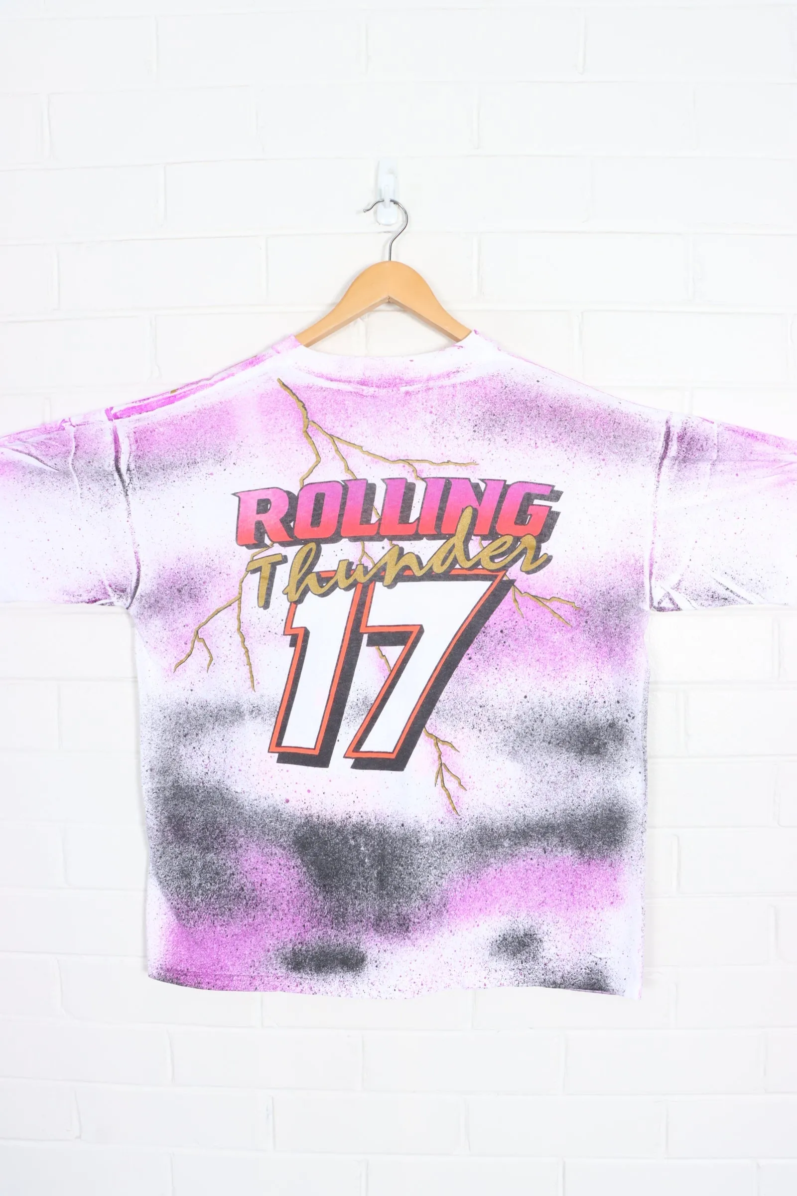 NASCAR Darrell Waltrip #17 Rolling Thunder All Over Single Stitch T-Shirt (XL)