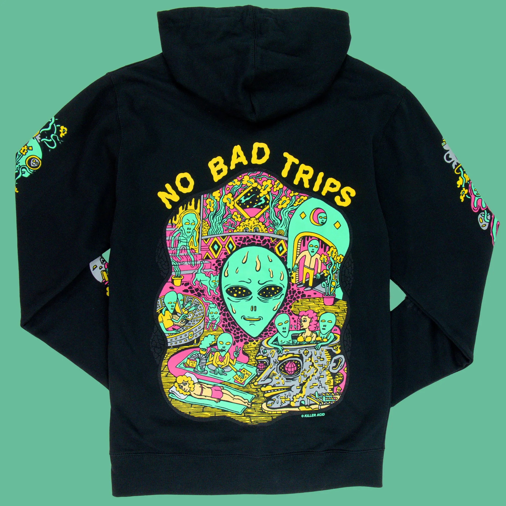 No Bad Trips Black Zip Up Hoodie