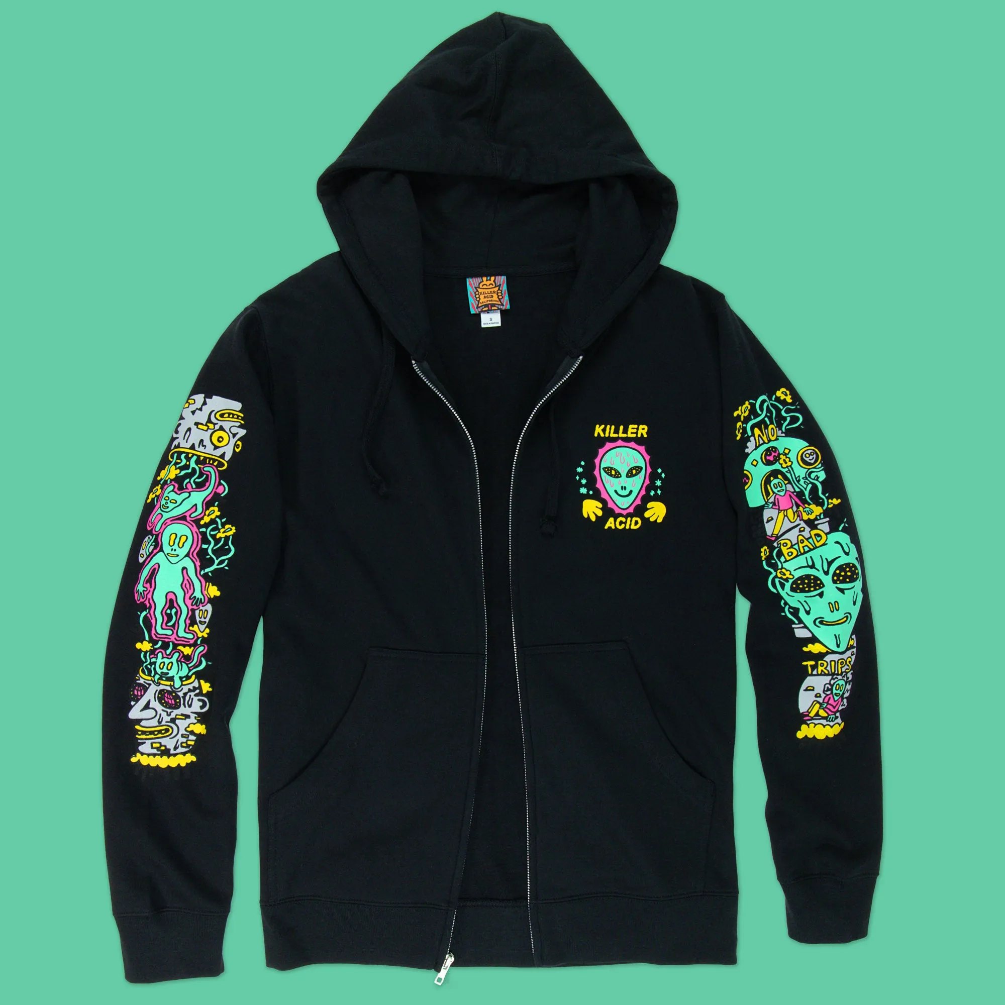 No Bad Trips Black Zip Up Hoodie