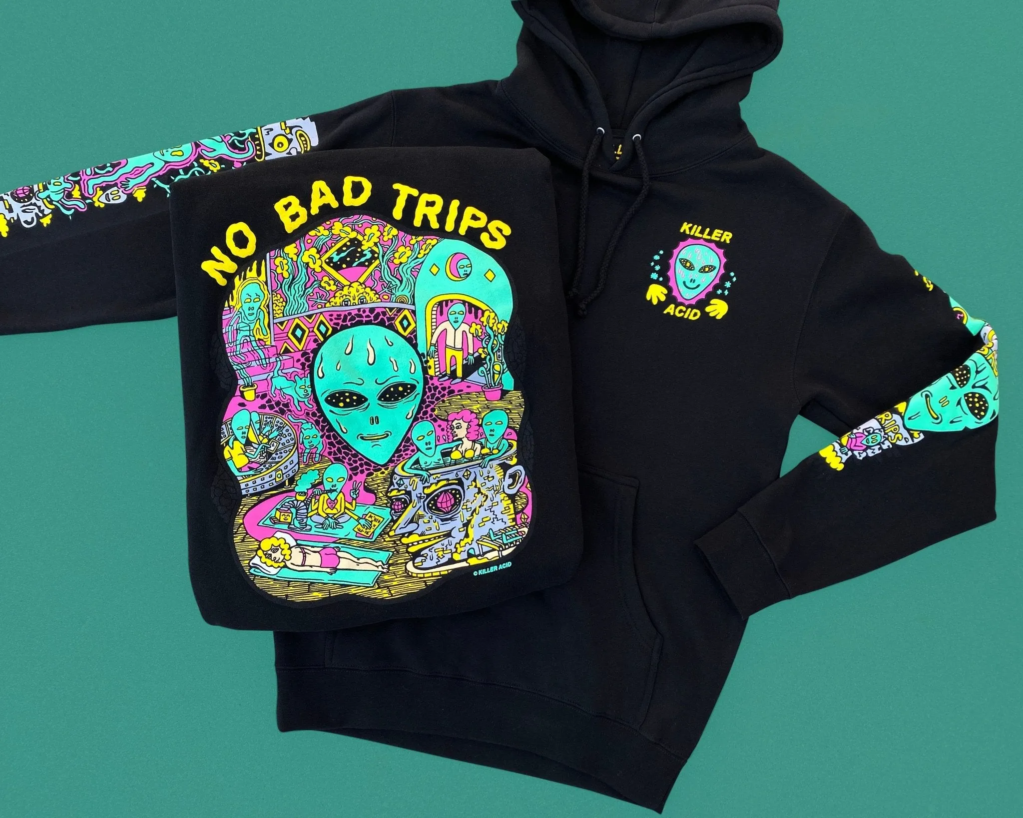 No Bad Trips Black Zip Up Hoodie