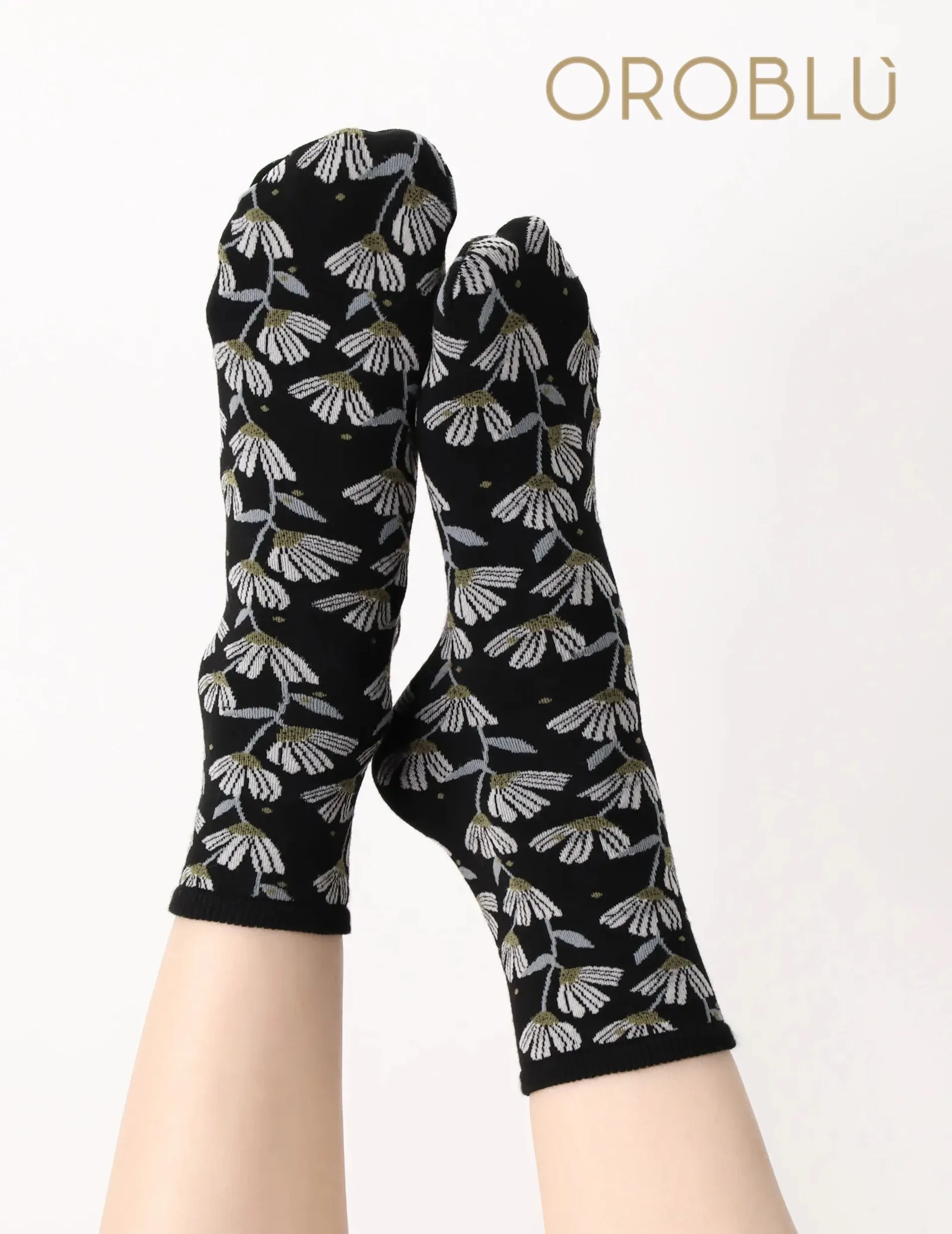 Oroblu In Bloom Socks Black/Wool