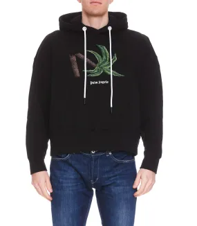 Palm Angels Broken Palm Embroidered Drawstring Hoodie