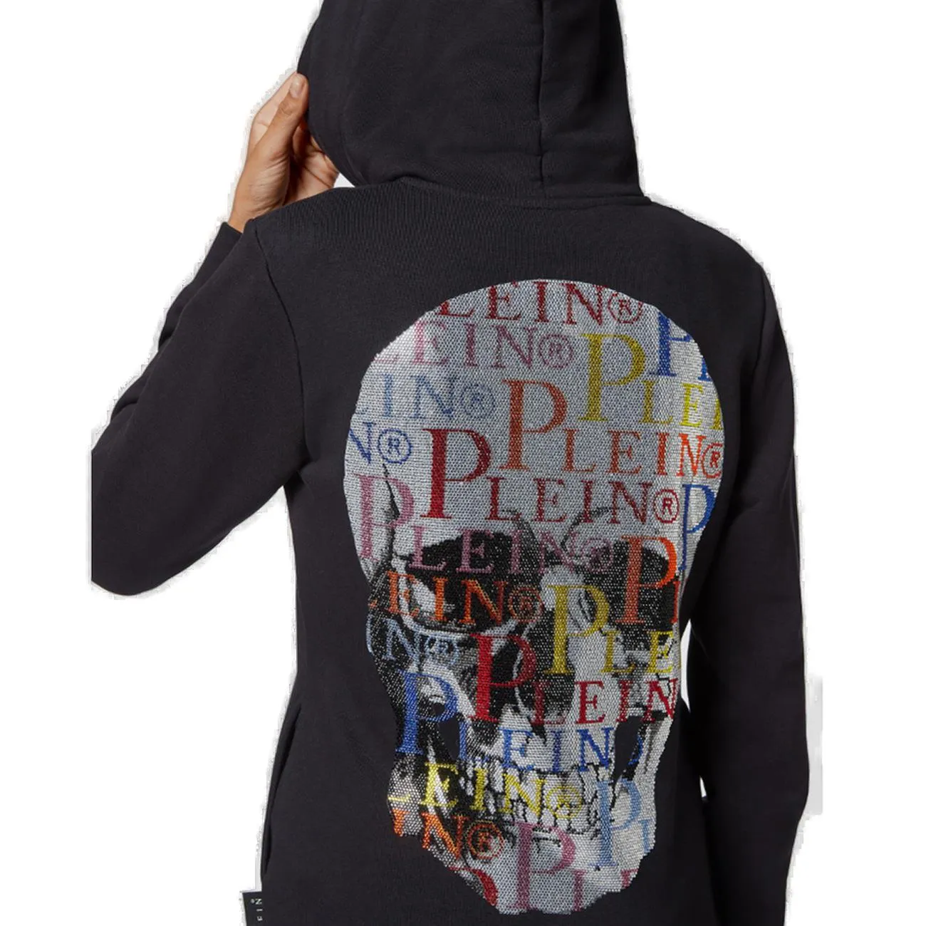 Philipp Plein Skull Printed Zip-Up Hoodie