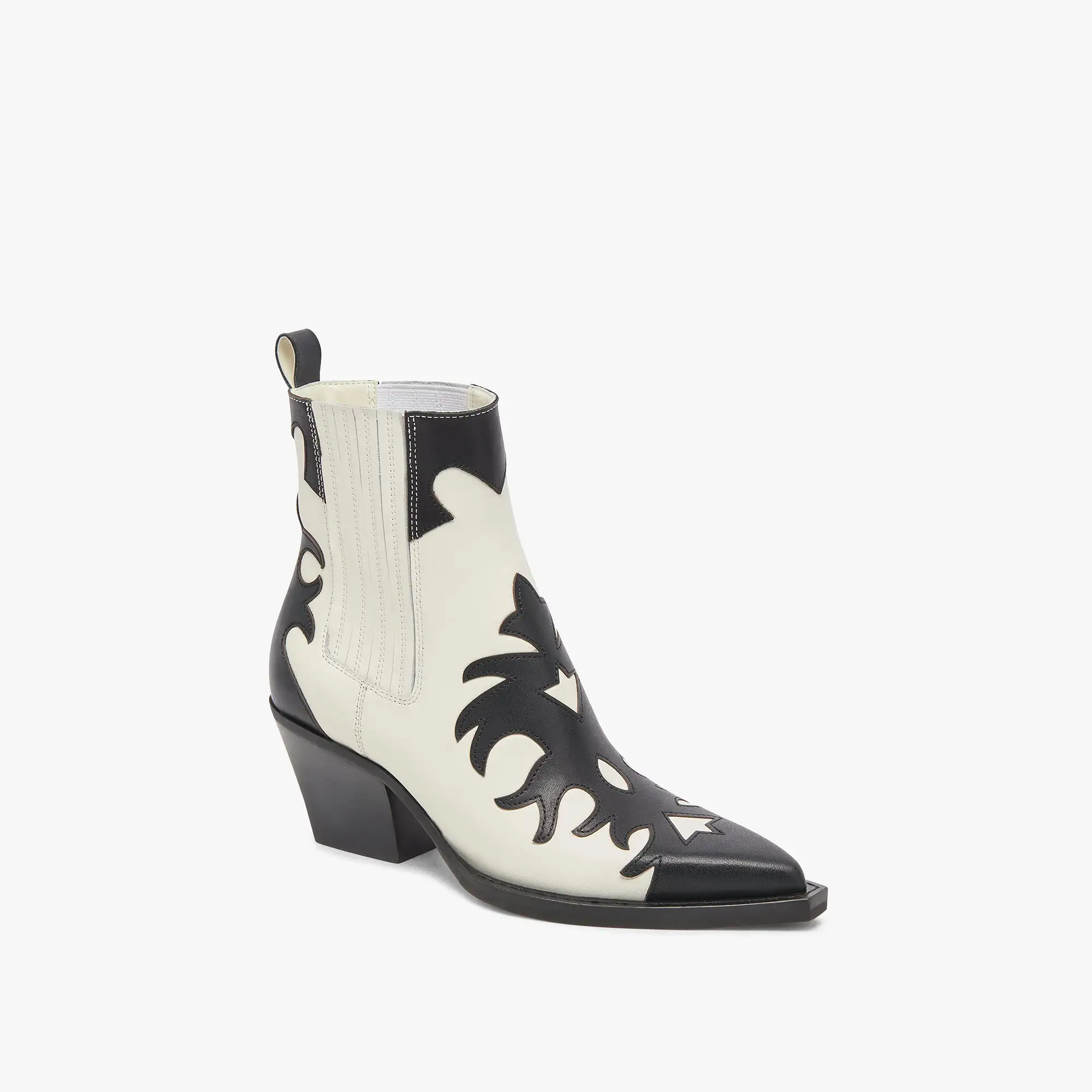 RENIA BOOTS BLACK WHITE LEATHER