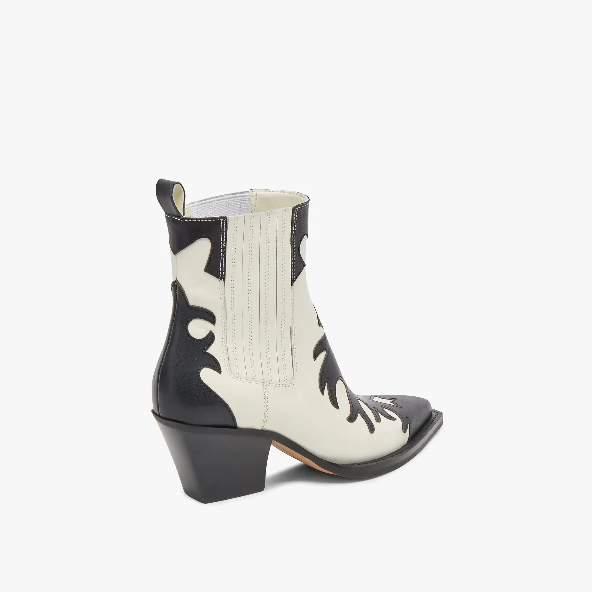 RENIA BOOTS BLACK WHITE LEATHER