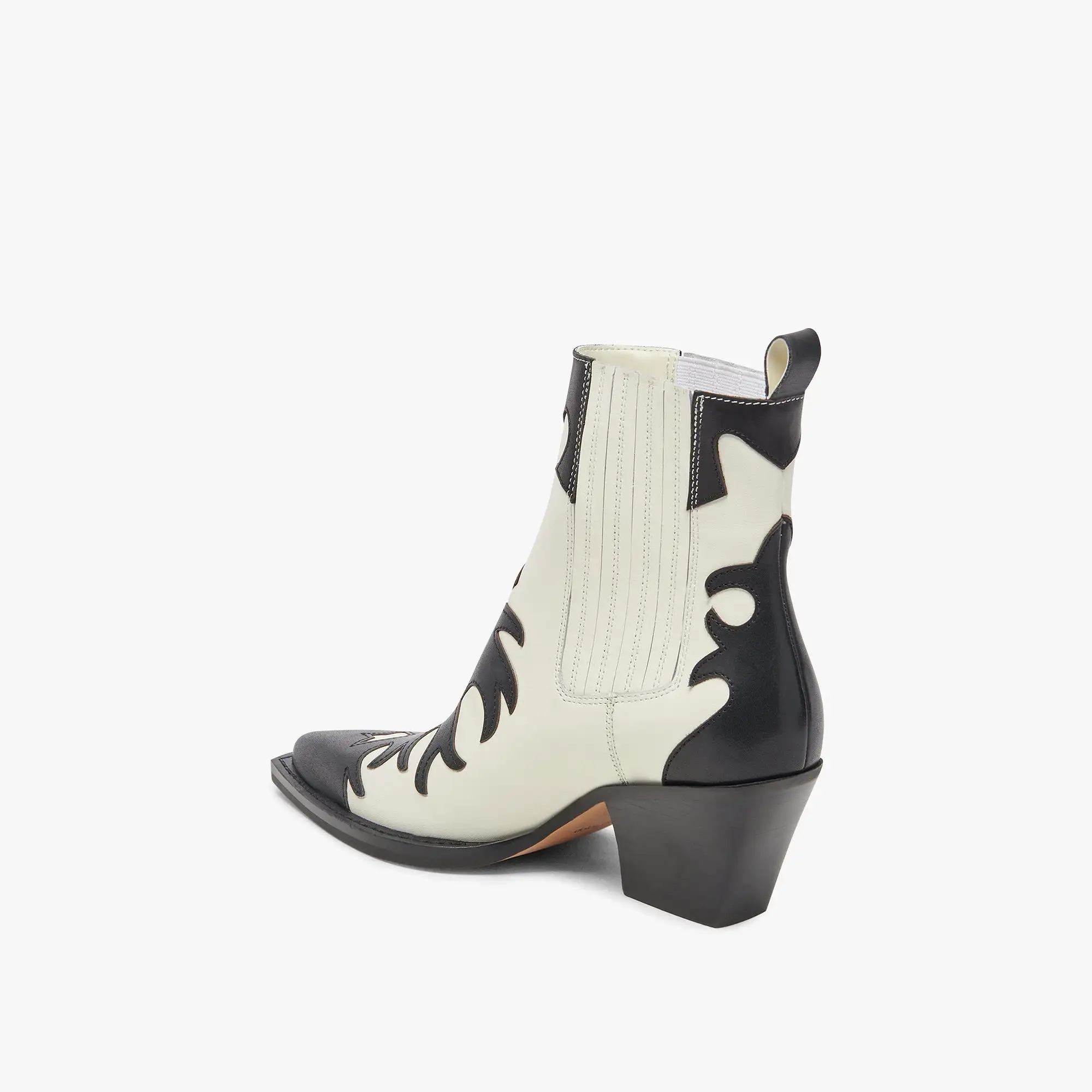 RENIA BOOTS BLACK WHITE LEATHER