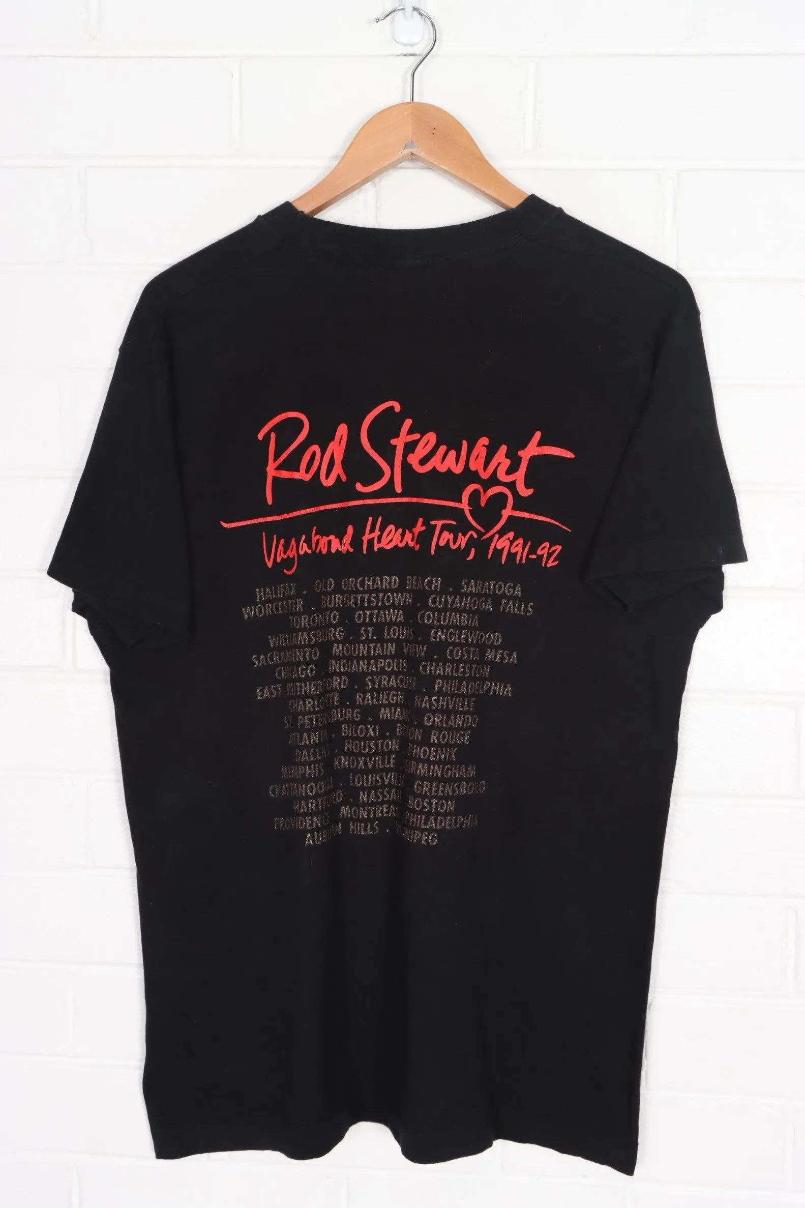 Rod Stewart 1991 1992 Vagabond Heart Tour Single Stitch T-Shirt (L)