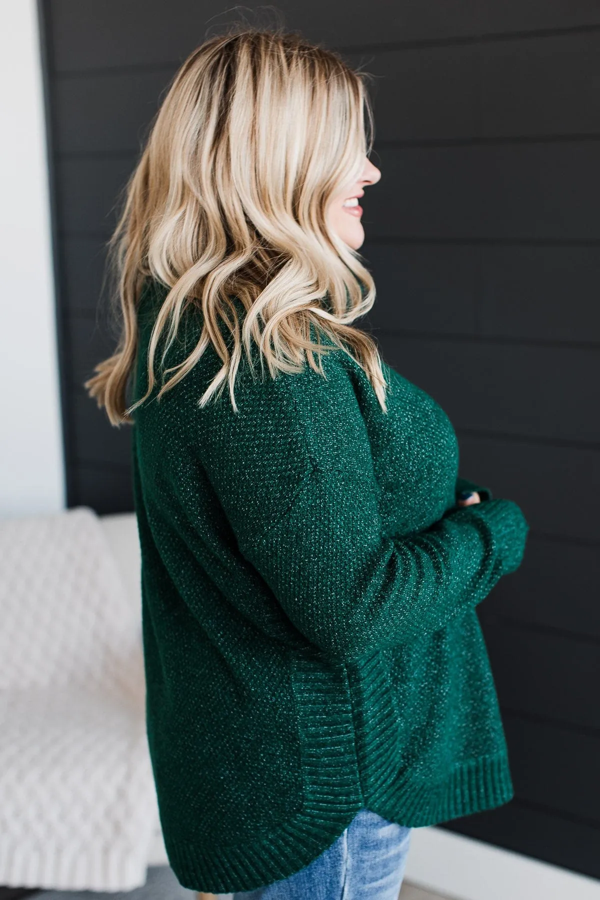 Romance Awaits Turtle Neck Sweater- Forest Green