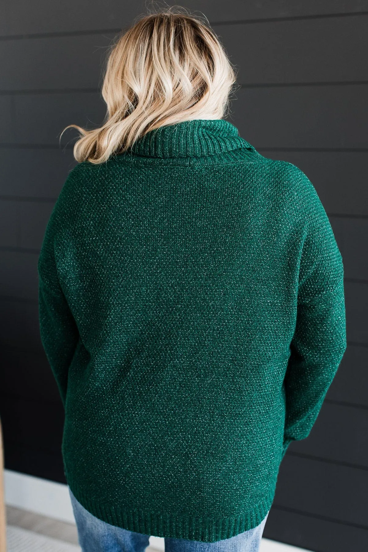 Romance Awaits Turtle Neck Sweater- Forest Green