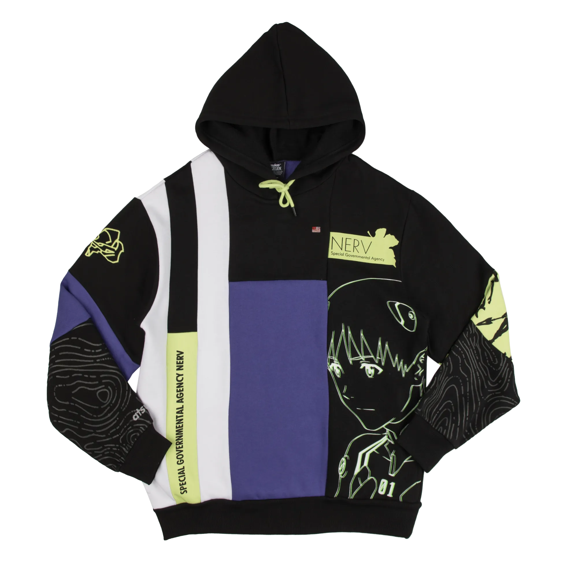 Shinji and Eva Unit-01 Patchwork Hoodie