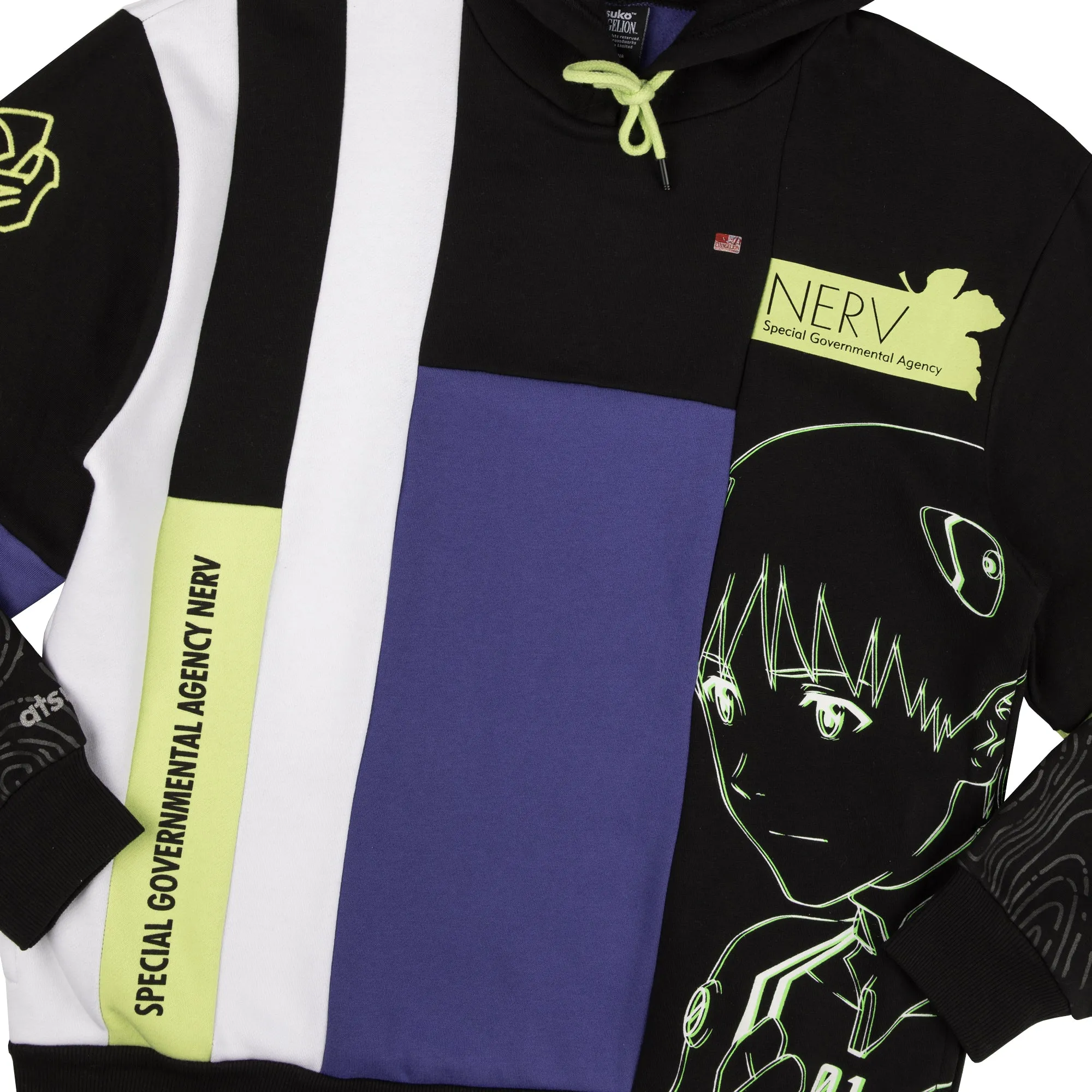 Shinji and Eva Unit-01 Patchwork Hoodie