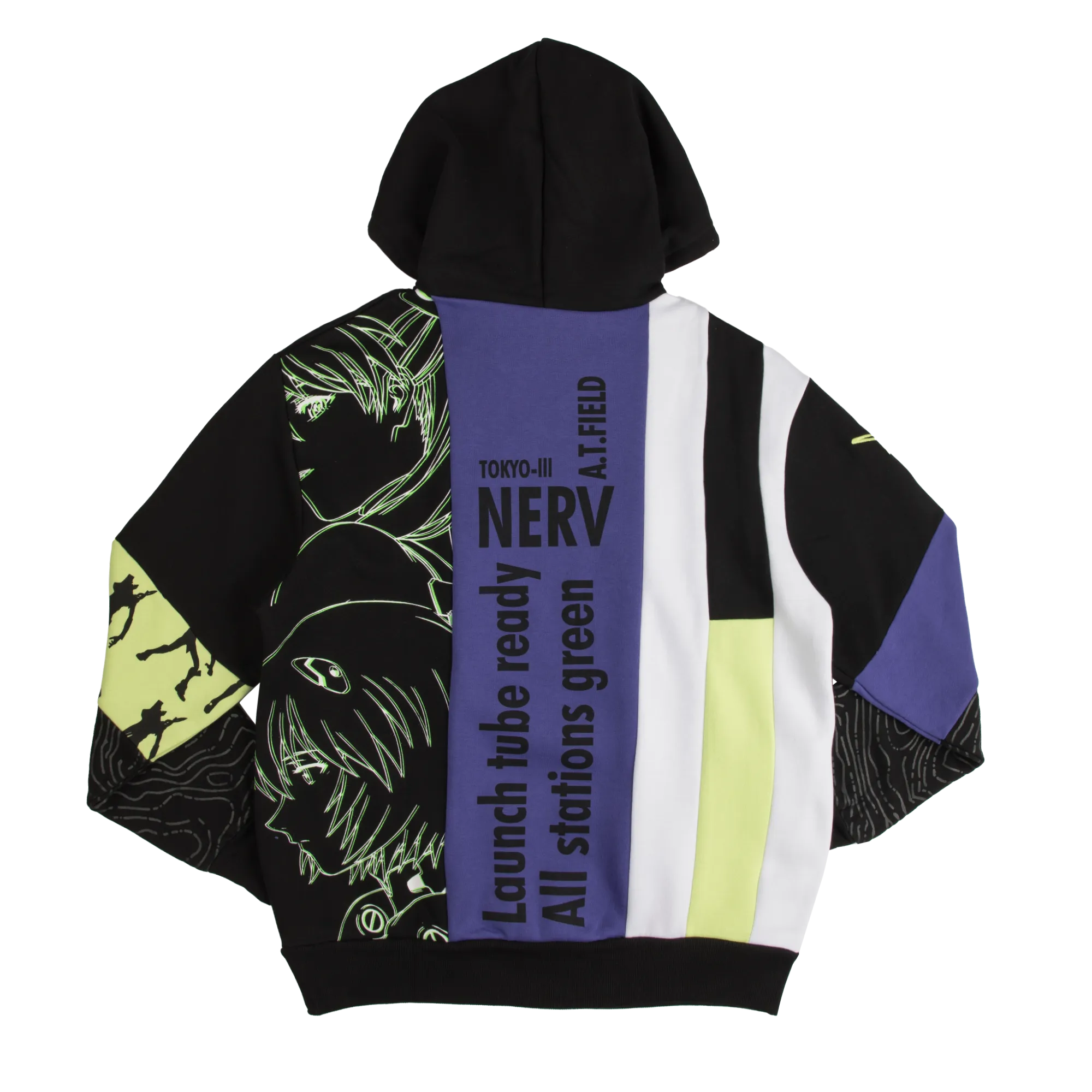 Shinji and Eva Unit-01 Patchwork Hoodie