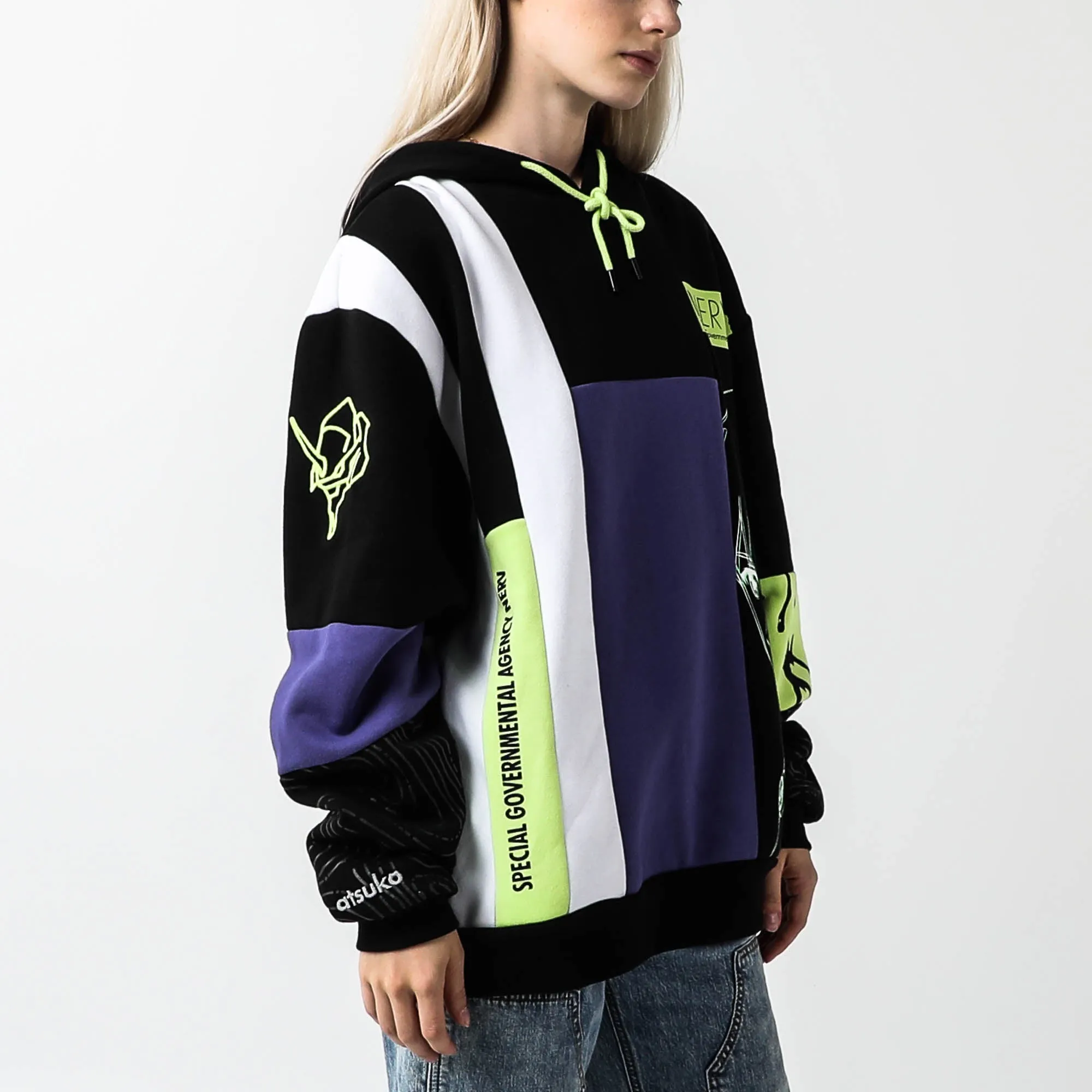 Shinji and Eva Unit-01 Patchwork Hoodie