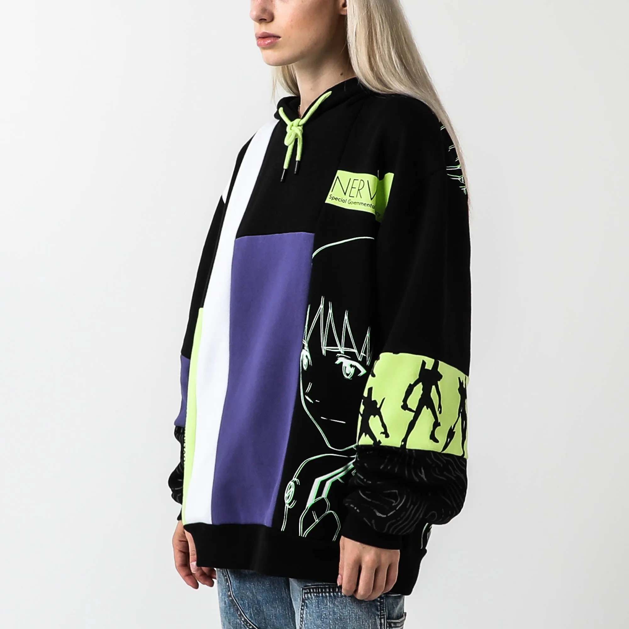 Shinji and Eva Unit-01 Patchwork Hoodie