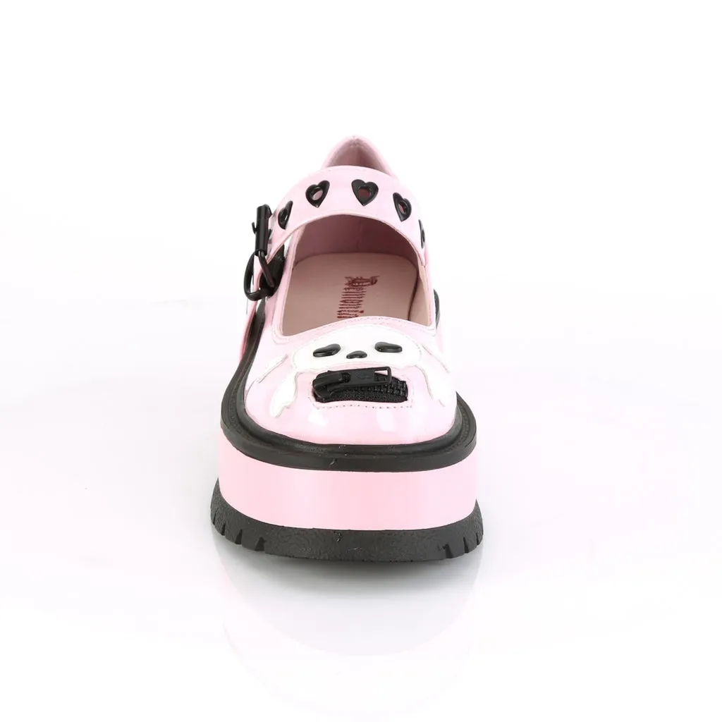 Slacker-27 Pink Skull Maryjane Platform