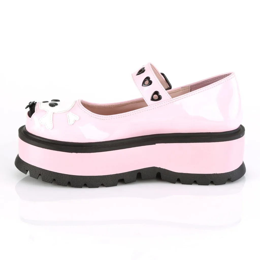 Slacker-27 Pink Skull Maryjane Platform