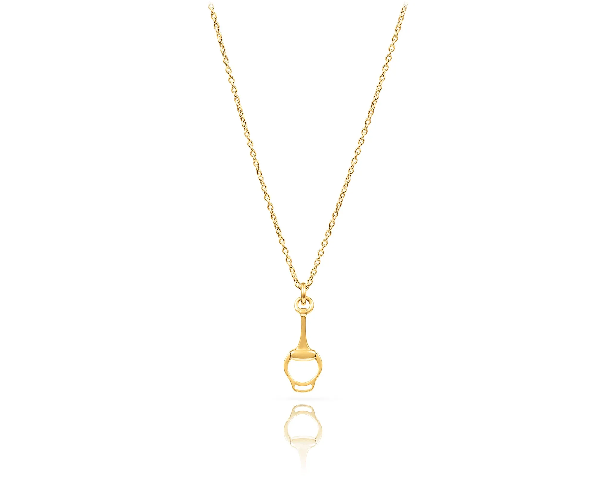 Small Snaffle Bit Charm Necklace | Gold