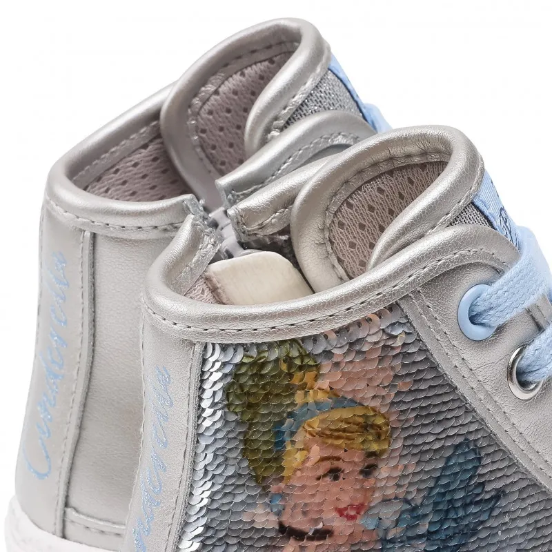 SNEAKER GEOX BAMBINA ARGENTO PRINCIPESSE DISNEY CENERENTIOLA J164GD 0K9NF C1007