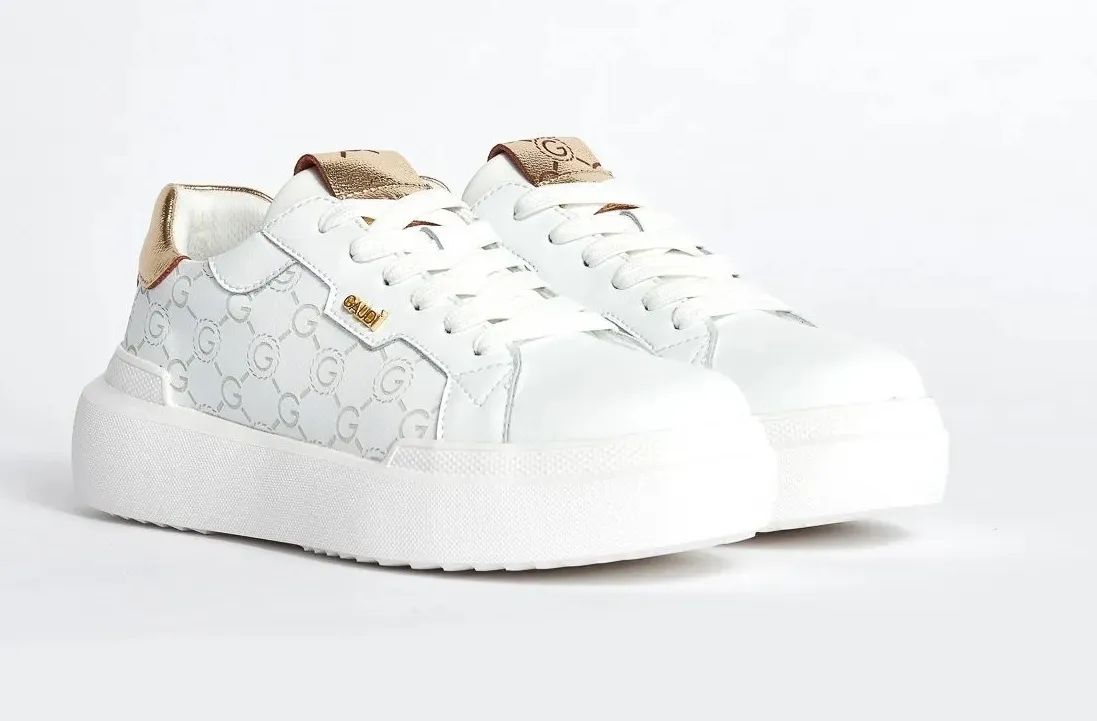 SNEAKERS GAUDI' DONNA IN PELLE CON LOGO GJ V33-62944 WHITE