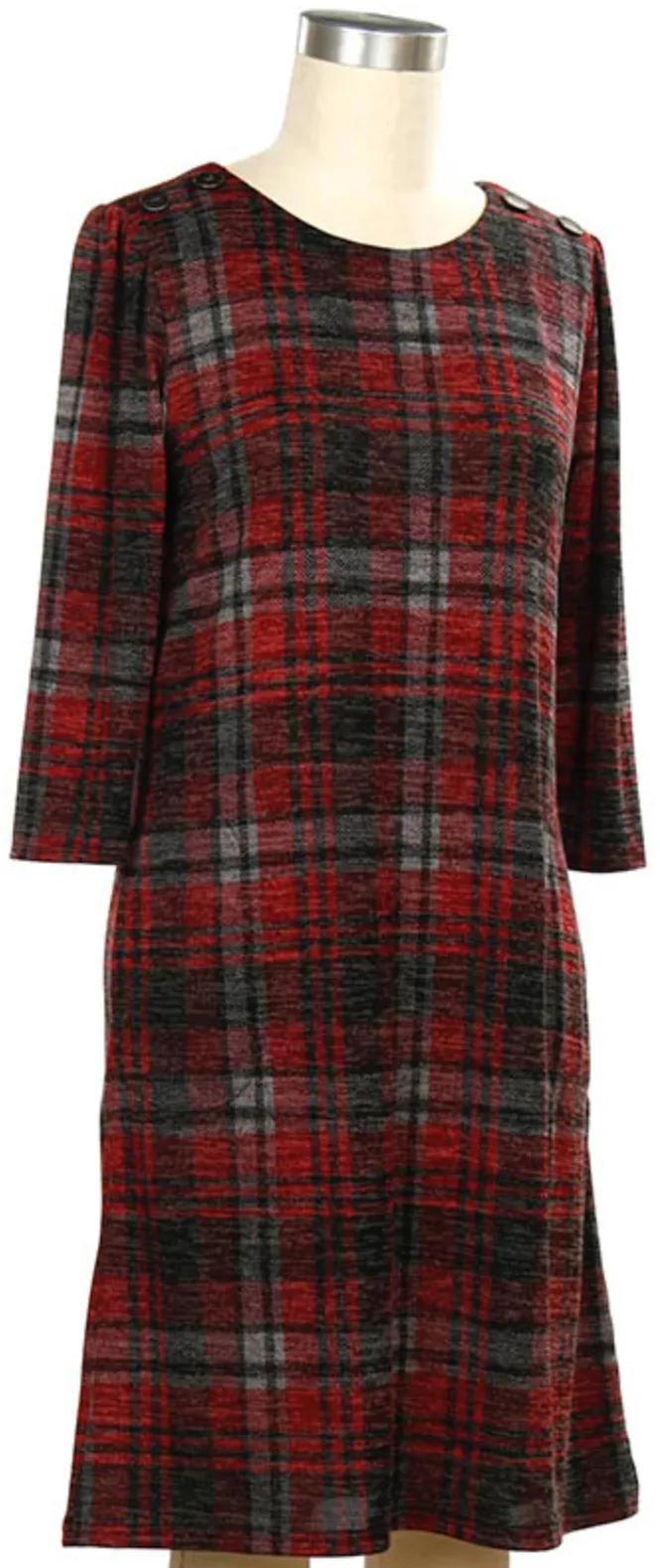 SOUTHERN LADY PLAID SWEATER DRESS