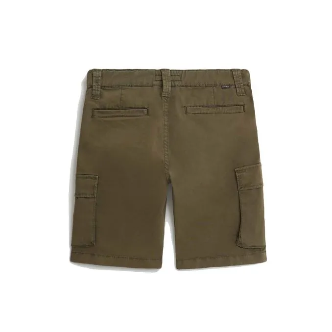 STRETCH CARGO BERMUDA SHORTS Boy Army Olive