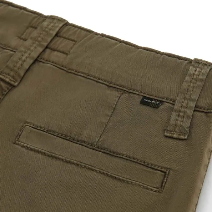 STRETCH CARGO BERMUDA SHORTS Boy Army Olive