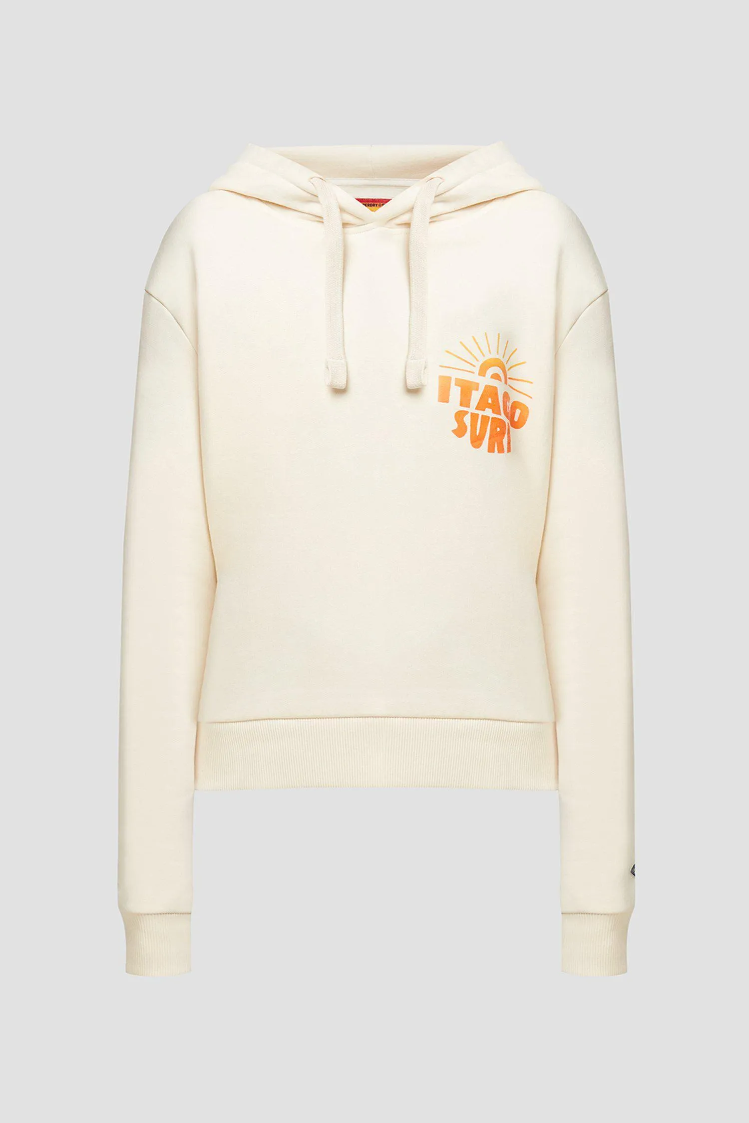 Superdry Cali Surf Crop Hoodie in Buttercream