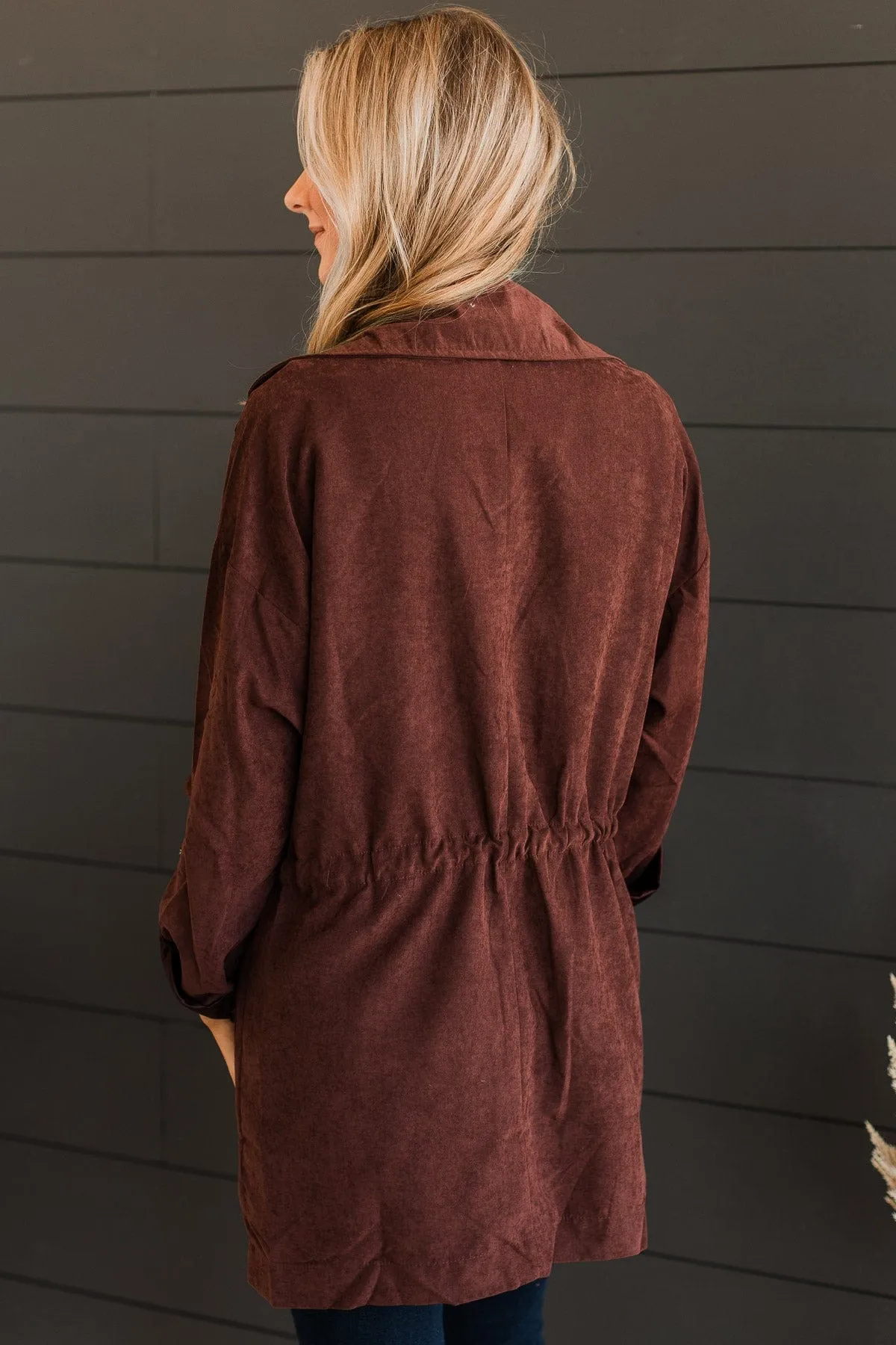 Taking Notes Lightweight Jacket- Chocolate