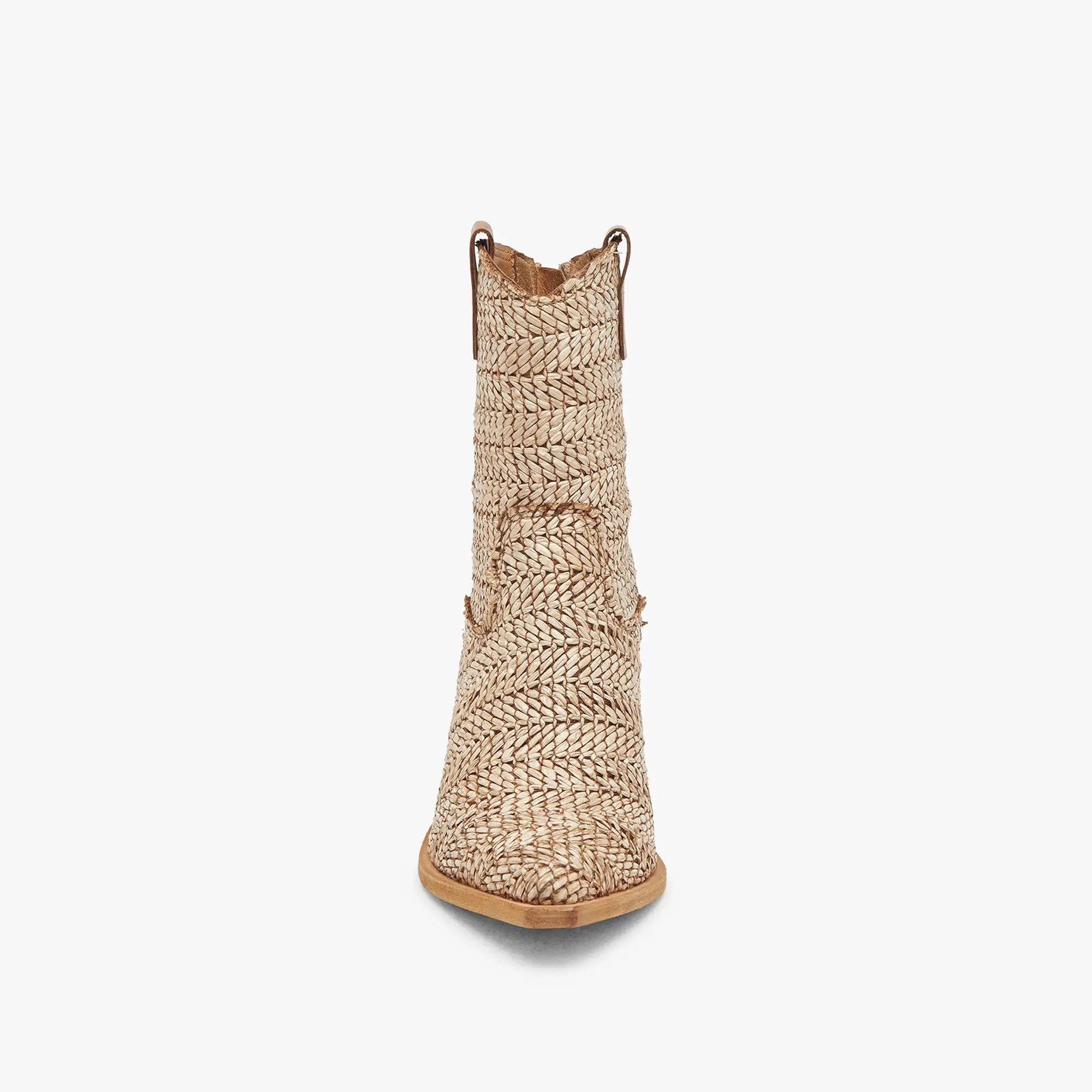 TEXIN BOOTIES BROWN MULTI RAFFIA