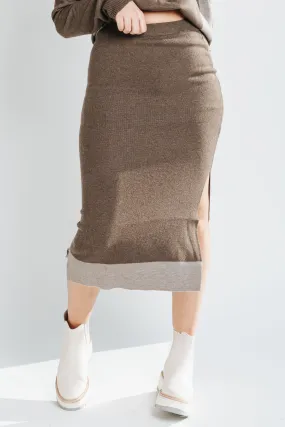 The Dale Sweater Skirt in Dark Brown