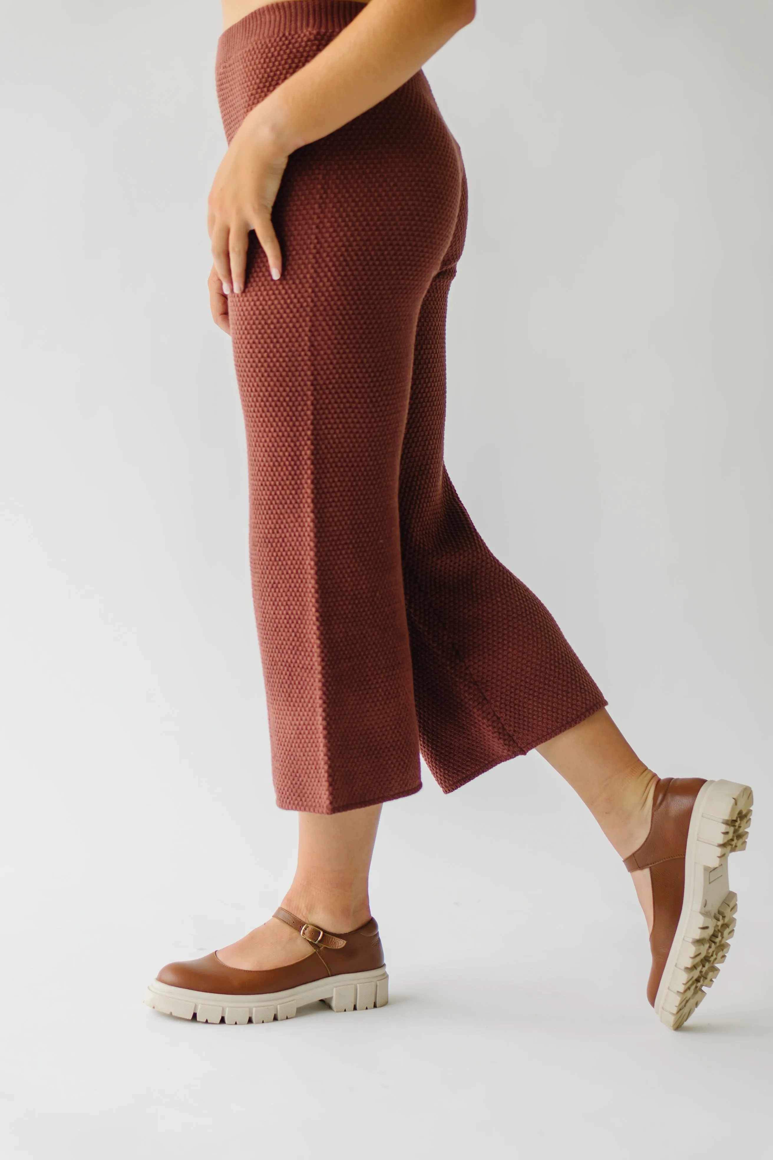 The Roxbury Textured Sweater Pant in Rust