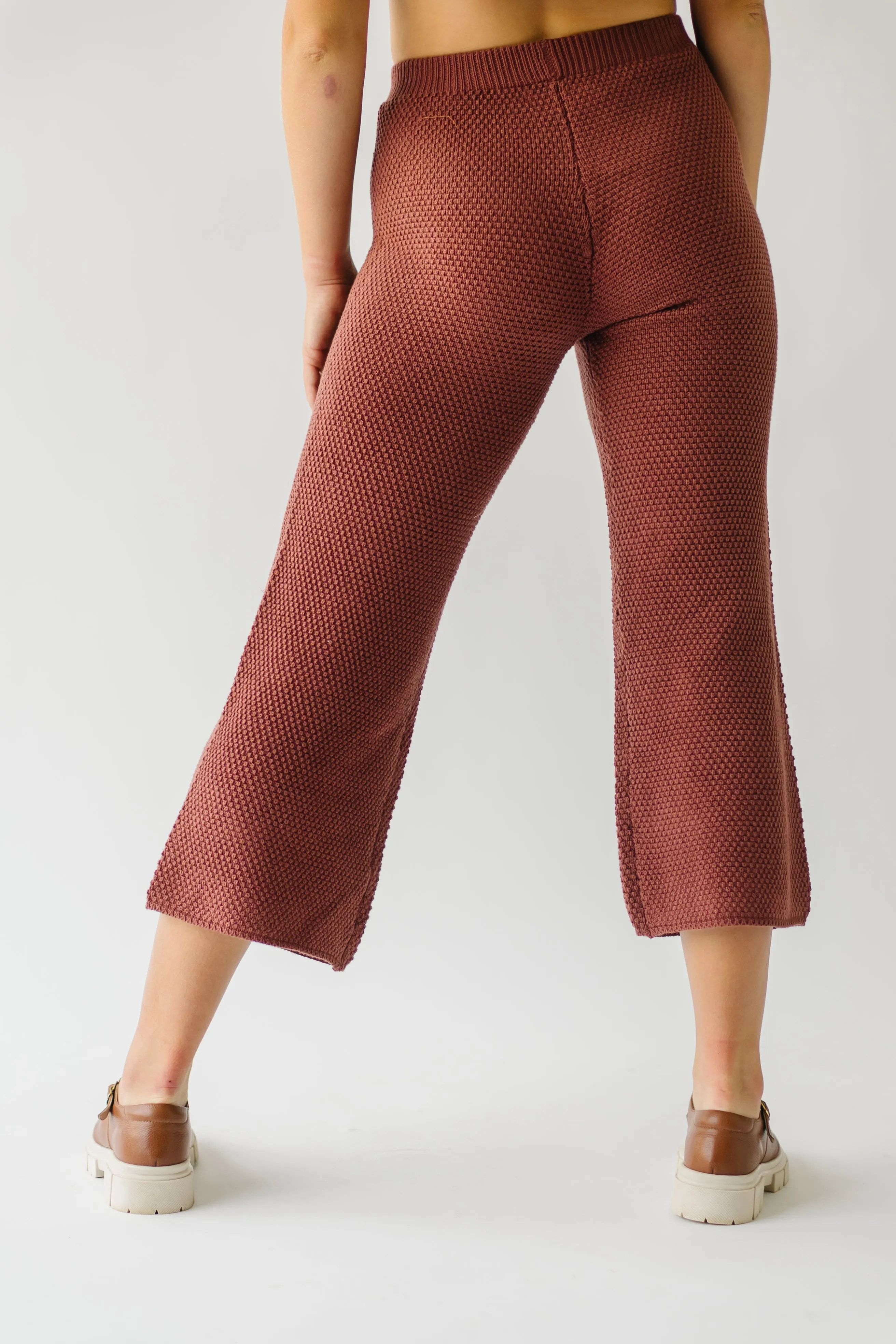 The Roxbury Textured Sweater Pant in Rust