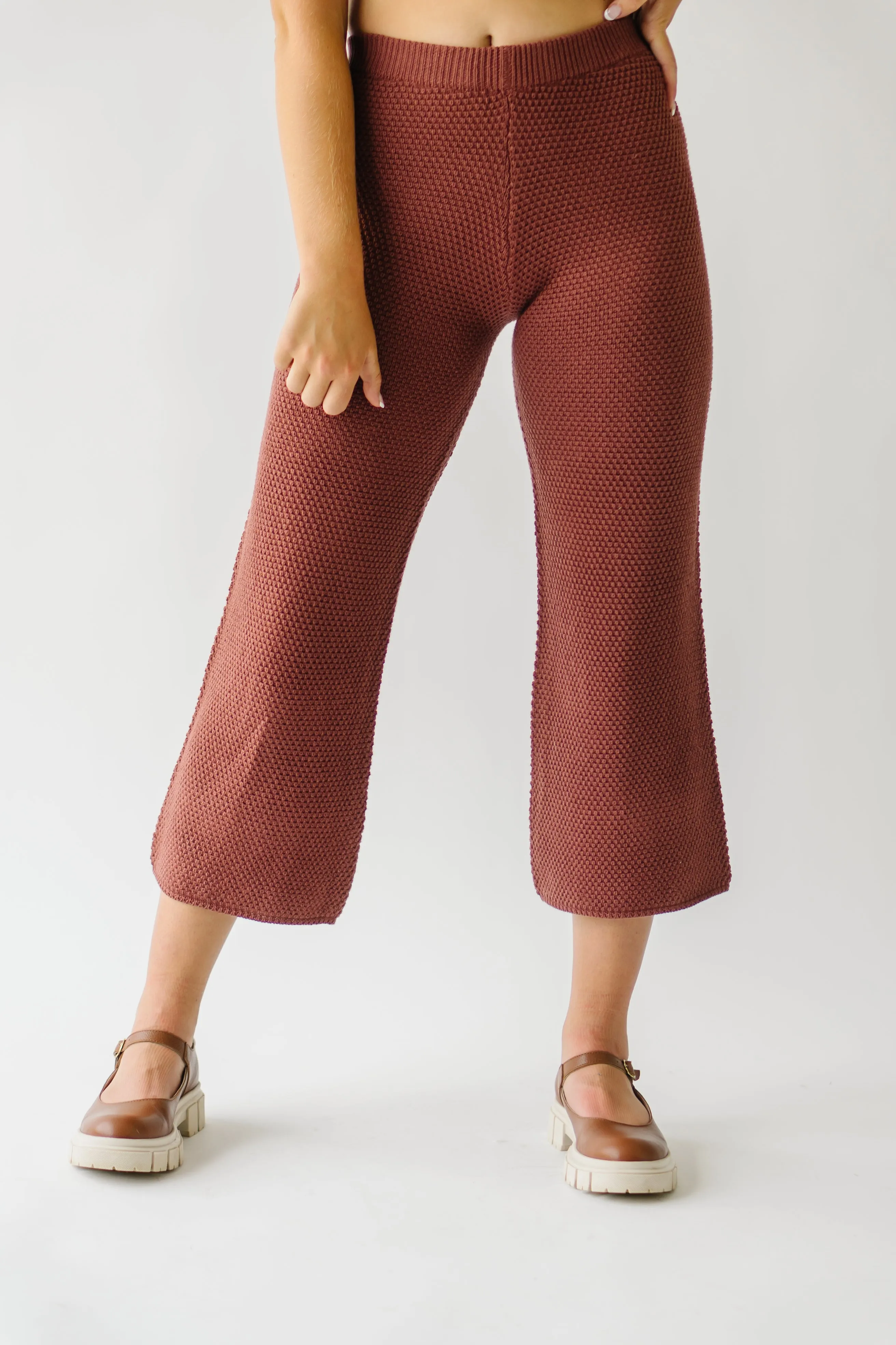 The Roxbury Textured Sweater Pant in Rust