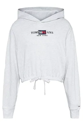 Tommy Hilfiger Women Cropped Logo Hoodie Grey