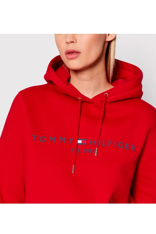 Tommy Hilfiger Women Est. Logo Hoodie Scarlet