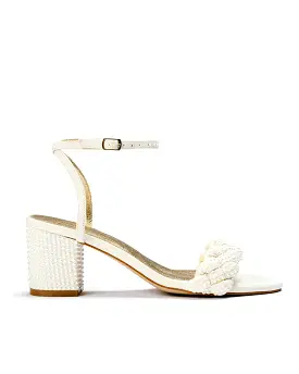 TRUE - IVORY PEARL WEDDING SANDALS WITH PLAIT TOE - FINAL SALE