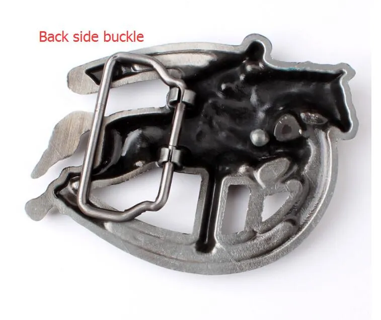 Unisex Novelty Horse Racing Equestrian Sport Riding Cow Metal Buckle Belt