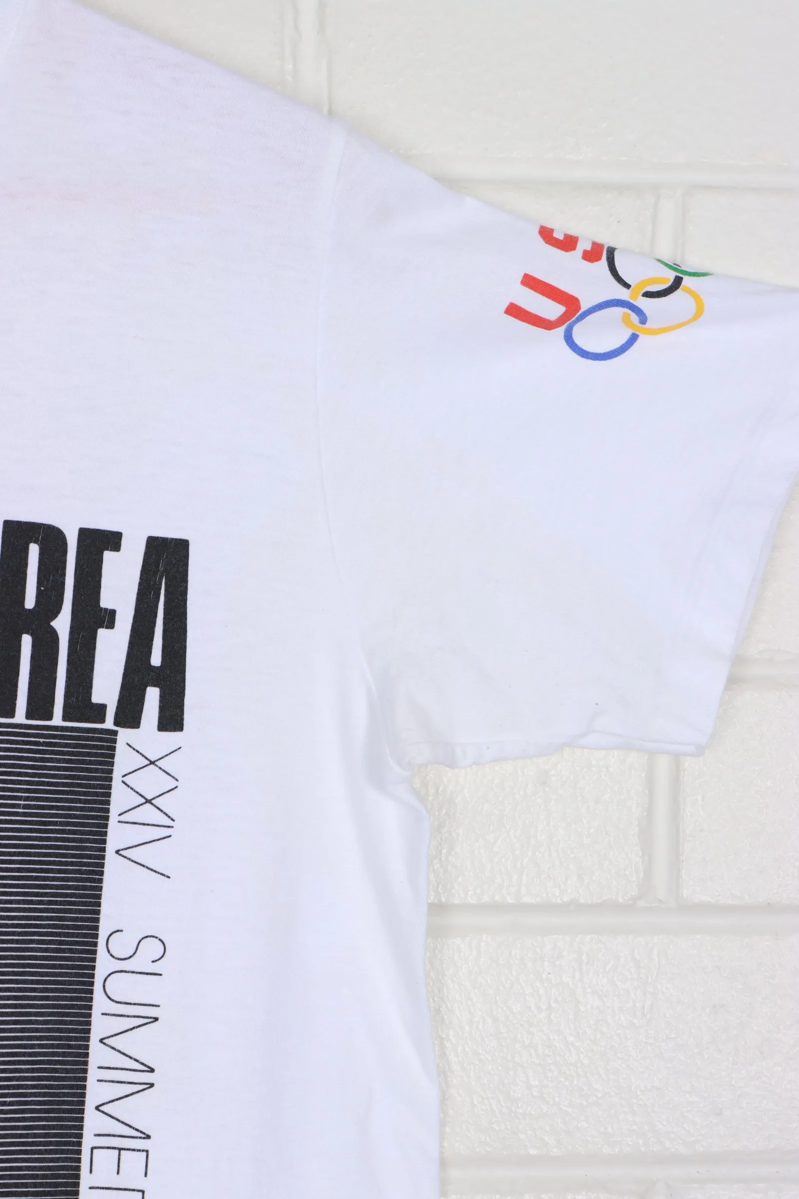 Vintage 1988 Olympics XXIV Seoul Korea Front Back T-Shirt USA Made (S)