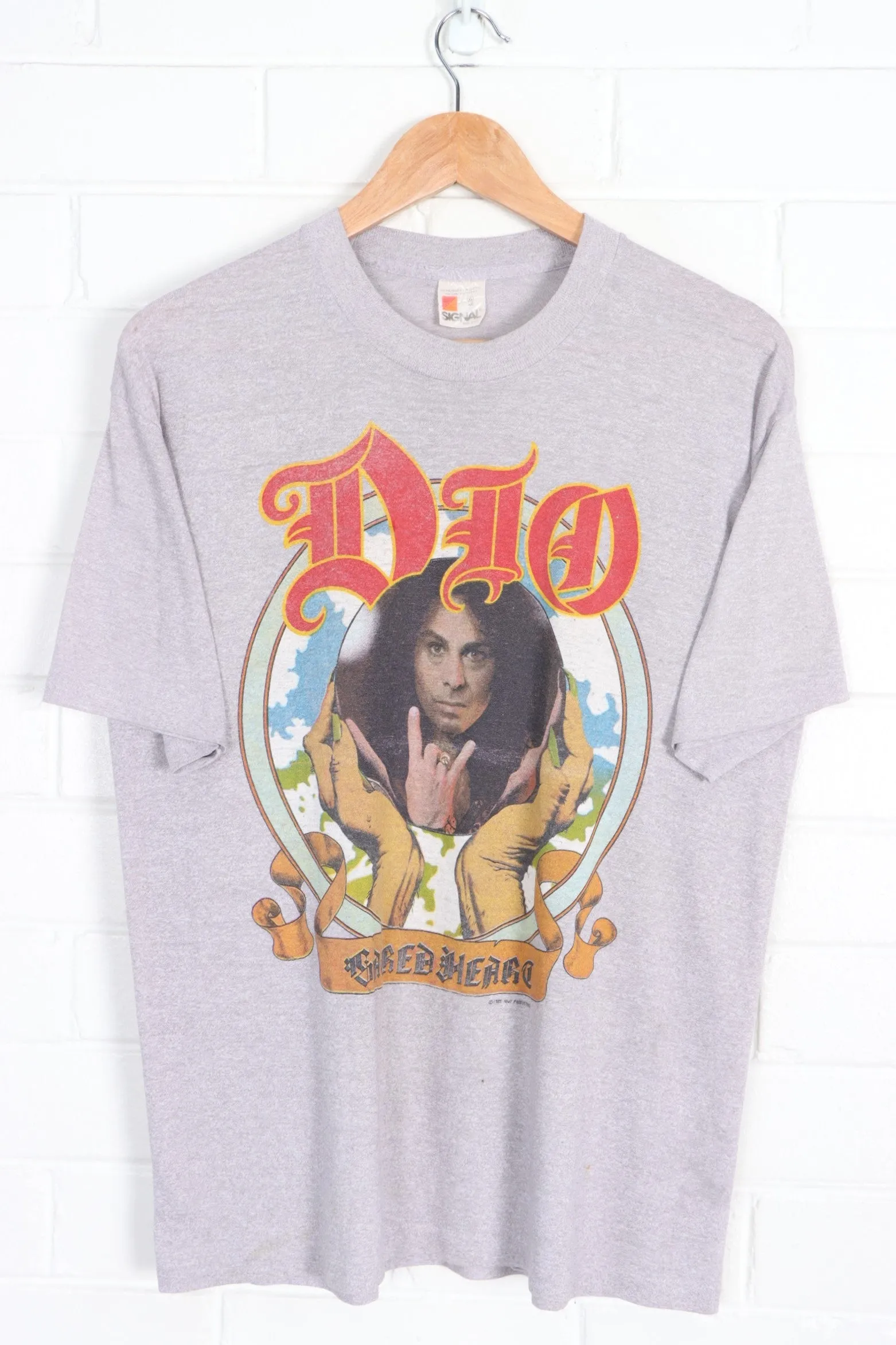 Vintage DIO 1985 Sacred Heart Front Back Single Stitch T-Shirt USA Made (L)