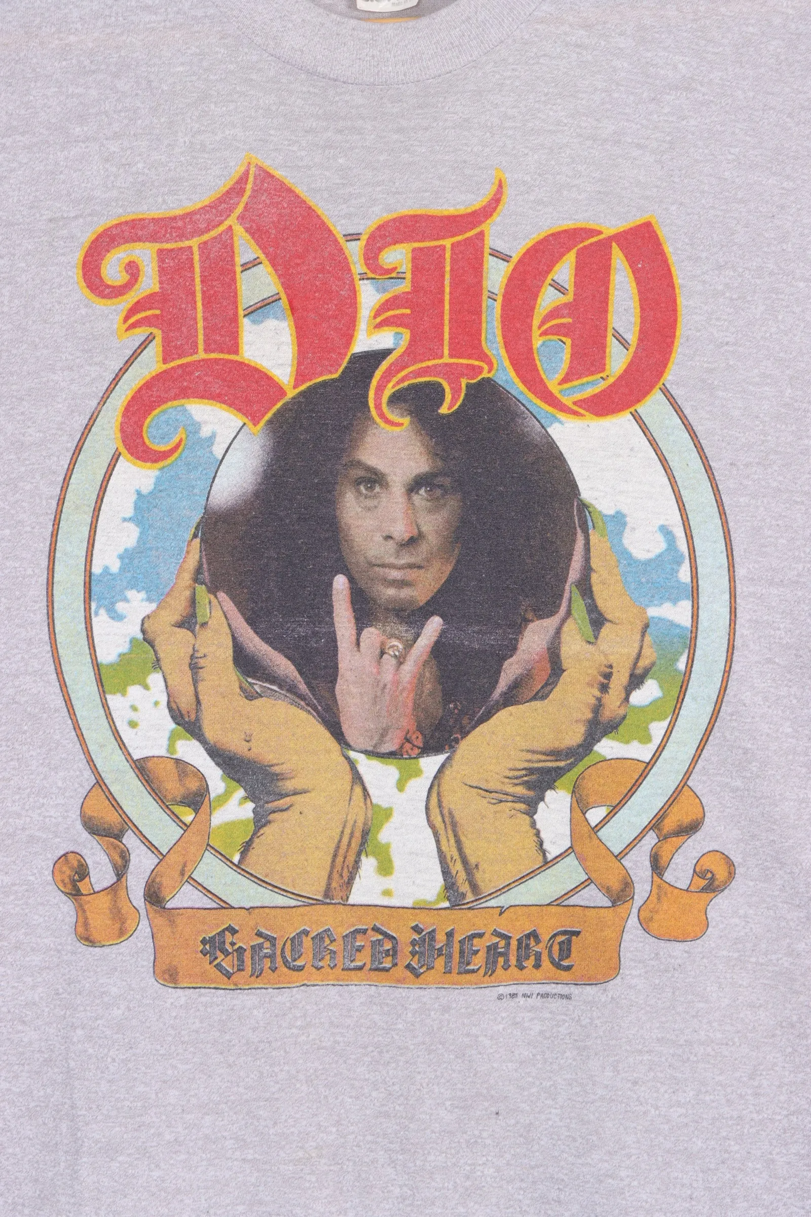 Vintage DIO 1985 Sacred Heart Front Back Single Stitch T-Shirt USA Made (L)